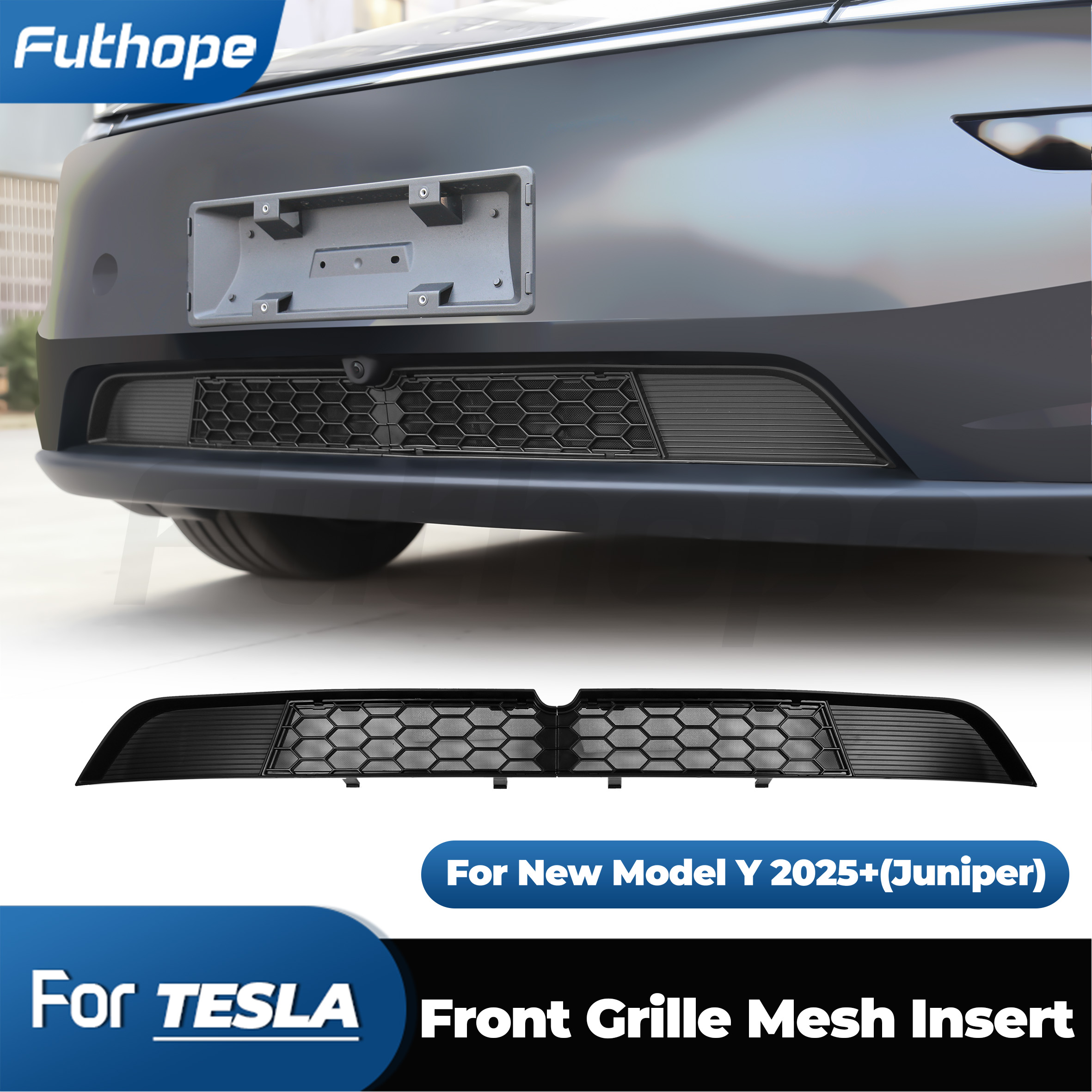 Futhope Split Afneembaar Insectenwerend Net Voor Tesla Nieuw Model Y Juniper Model YL Airconditioning Gemodificeerde Luchtinlaatkap