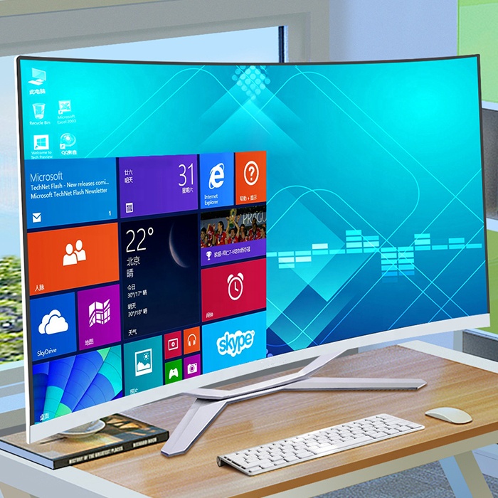 คอมพิวเตอร์ตั้งโต๊ะคุณภาพสูง34นิ้วเครื่องเกม PC แบบออลอินวัน i7ซีพียู8คอร์พร้อมกราฟิก GeForce Nvidia GTX GDDR5เกมเมอร์ที่ใช้