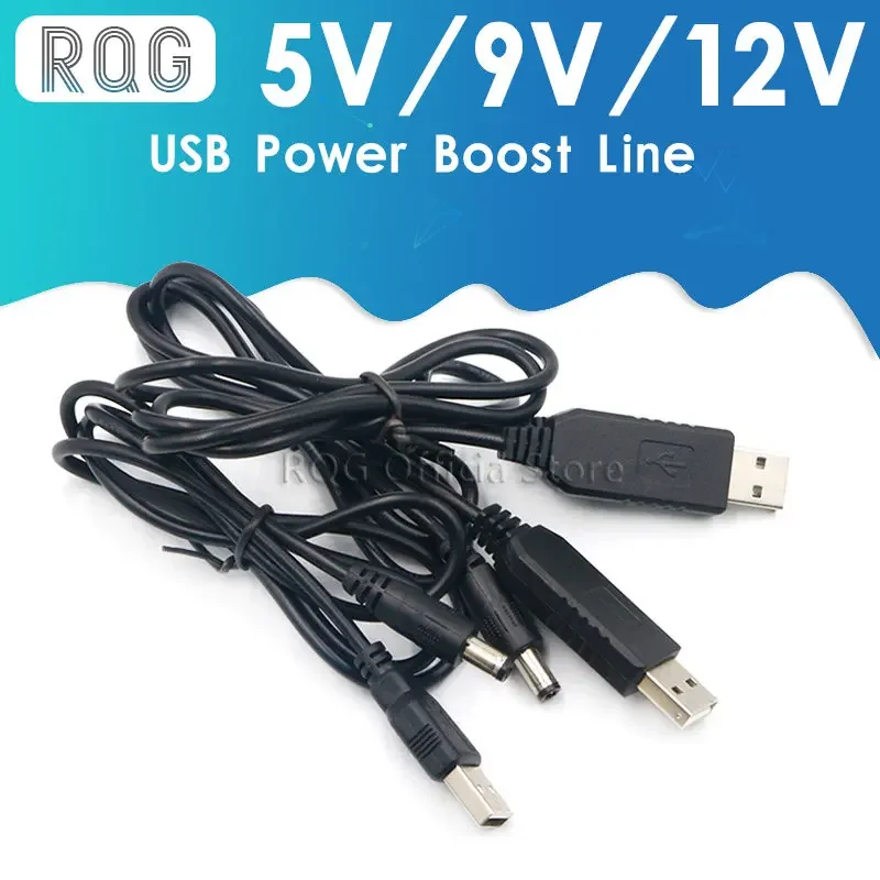 Cable de refuerzo de potencia Usb, adaptador de módulo de aumento de cc 5v a CC 9v/12v, Cable Usb, enchufe de 2,1x5,5mm