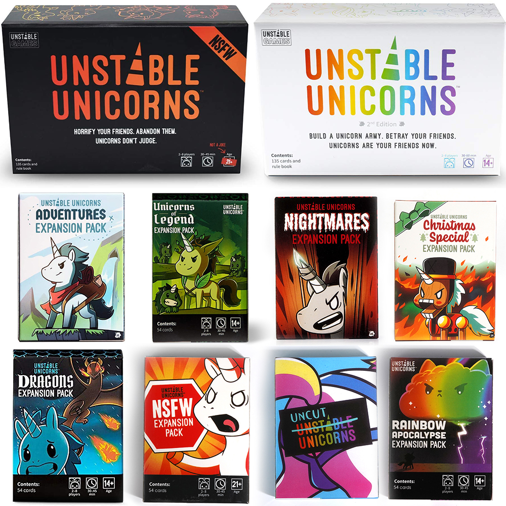 Unstable Unicorns Board English Family Party ขยายเวอร์ชันพื้นฐานของเกมกระดานคลาสสิก