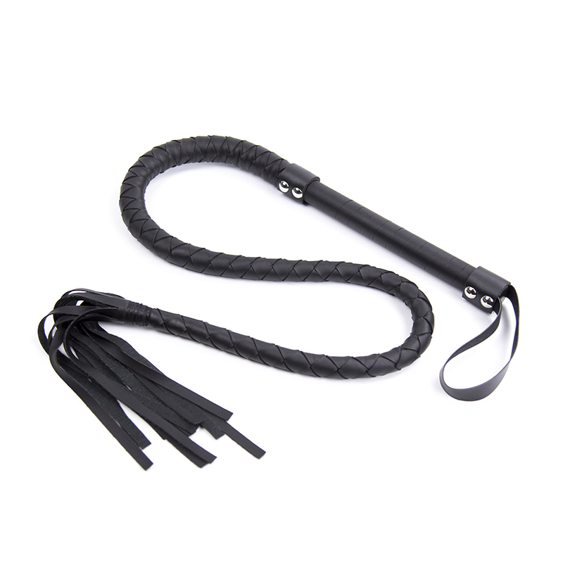 Couro Equitação Colheita Flogger Paddle Slapper, Weave Handle, Snake Whip, Cavalo Treinamento Adestramento Chicotes, 120cm