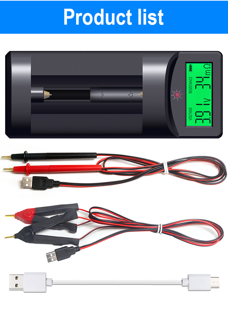 Peacefair-medidor Kelvin Digital multifuncional de 4 líneas, alta precisión, USB, sonda de 4 cables, pluma DC, mide la resistencia de la batería