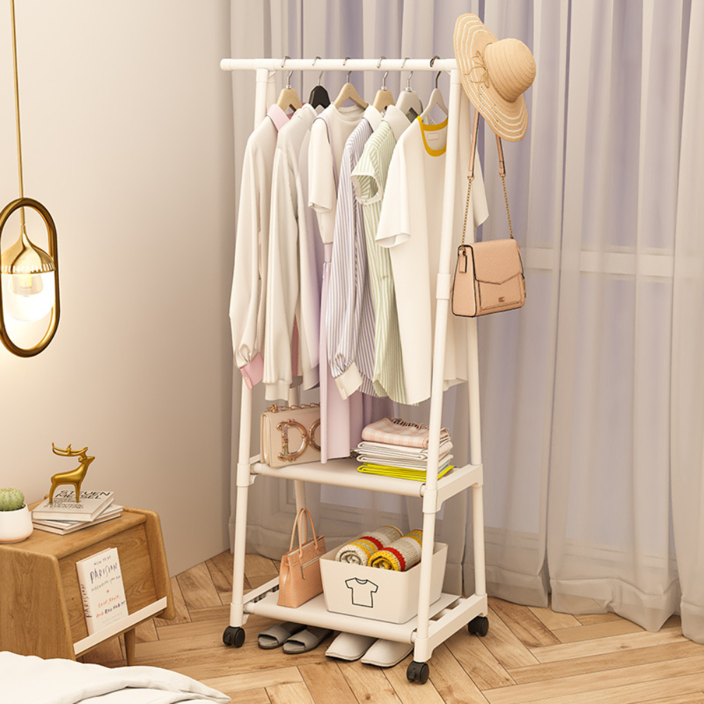 Cabide de roupas móvel triângulo piso com rodas cabide rack multi-função casa quarto sala estar roupas rack