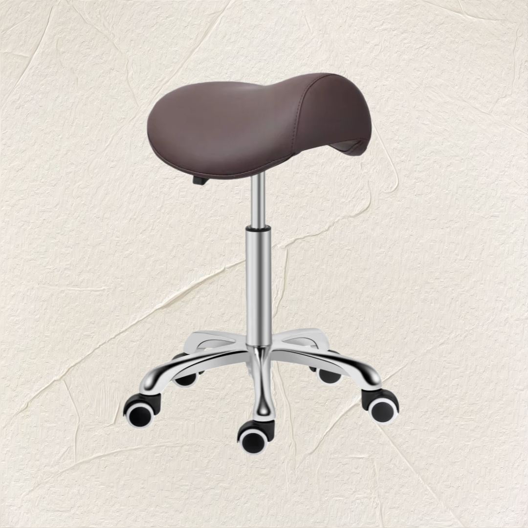 Taburete Rodante con Capacidad de Peso de 250 lb, Taburete Rodante de Cuero PU con Asiento Ultra Suave Acolchado, Giro de 360 Grados °   Silla Giratoria para Spa, Taburete para Tatuajes