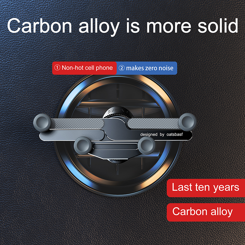 Oatsbasf – support de téléphone de voiture en alliage, support de ventilation, petit support de voiture, extension par gravité, support de téléphone pour appareil de 4.7 à 7.2 pouces