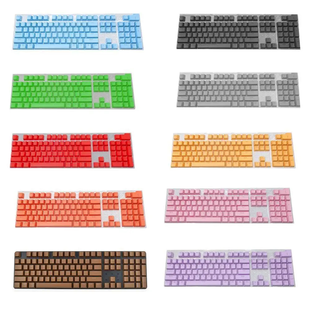 Juego de teclas de teclado mecánico DIY, 104 Uds., retroiluminado OEM, tapa de tecla ABS de un solo Color rosa y blanco para teclas Cherry MX 61/87/104
