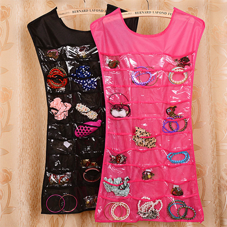 1 buah 30 saku 24 Loop gantung tas penyimpanan perhiasan pemegang kalung gelang anting cincin Organizer perhiasan tas pajangan 83*45cm
