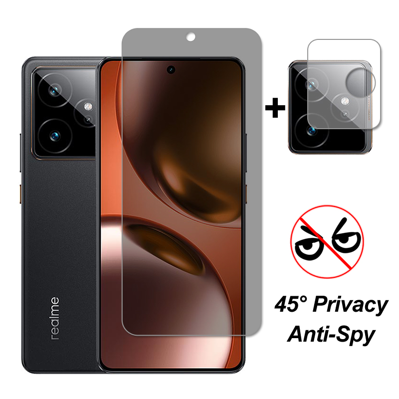 For Realme GT7 Glass Realme GT7 Global Screen Protector Privacy Tempered Glass Protective Phone Camera Lens Film On Realme GT 7