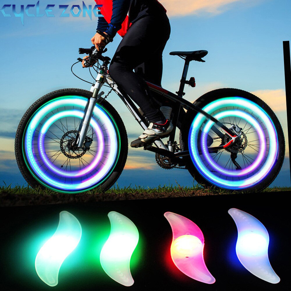 Kleurrijke fietswiel spaaklamp waterdicht mtb balance fiets licht led band flash lichten waarschuwing fietslamp
