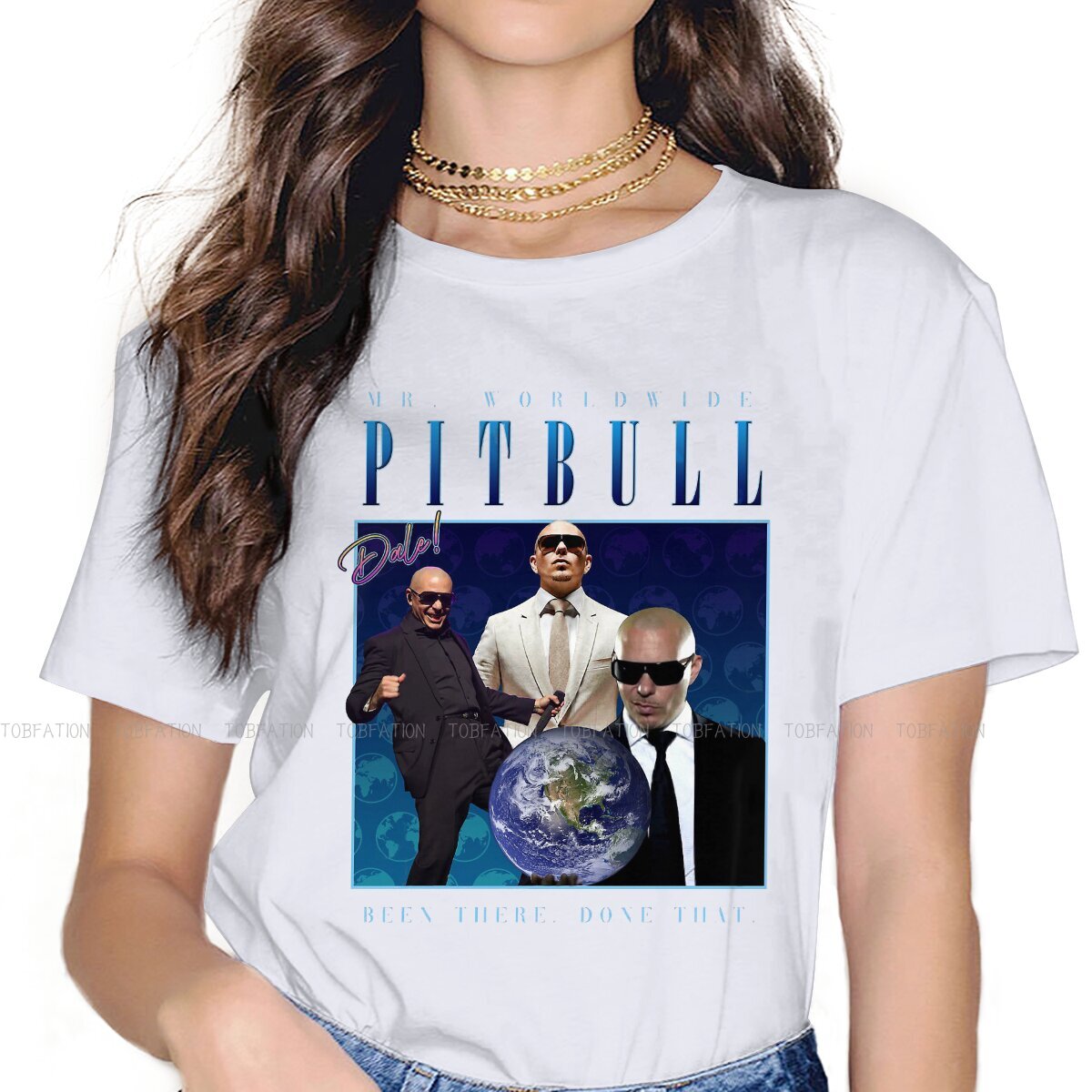 Mr. Worldwide-Camiseta de Pitbull para mujer y niña, camiseta informal fresca 5XL, Camiseta holgada de nuevo diseño