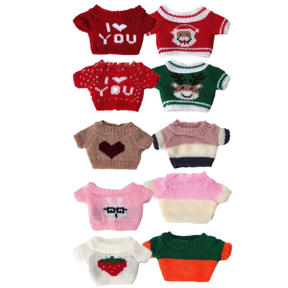 20CM ubranka dla lalki sweter z dzianiny boże narodzenie Santa Claus ciepłe bluzki stroje dla idola akcesoria dla lalek pluszowe zabawki