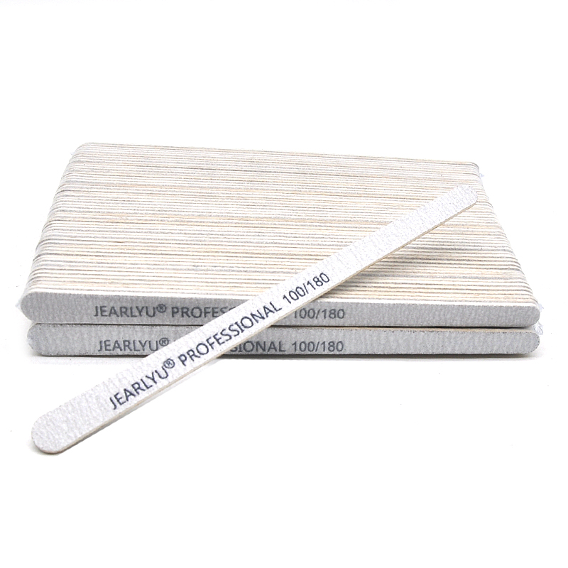 100 pièces lime à ongles en bois Double face 100 180 240 grain matériel professionnel épais ponçage bois limes pédicure manucure