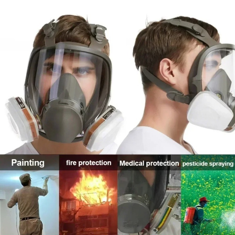 Masque respiratoire intégral 6800 anti-buée, masque à gaz, filtre de sécurité industriel, protection contre la poussière, la peinture et le formaldéhyde