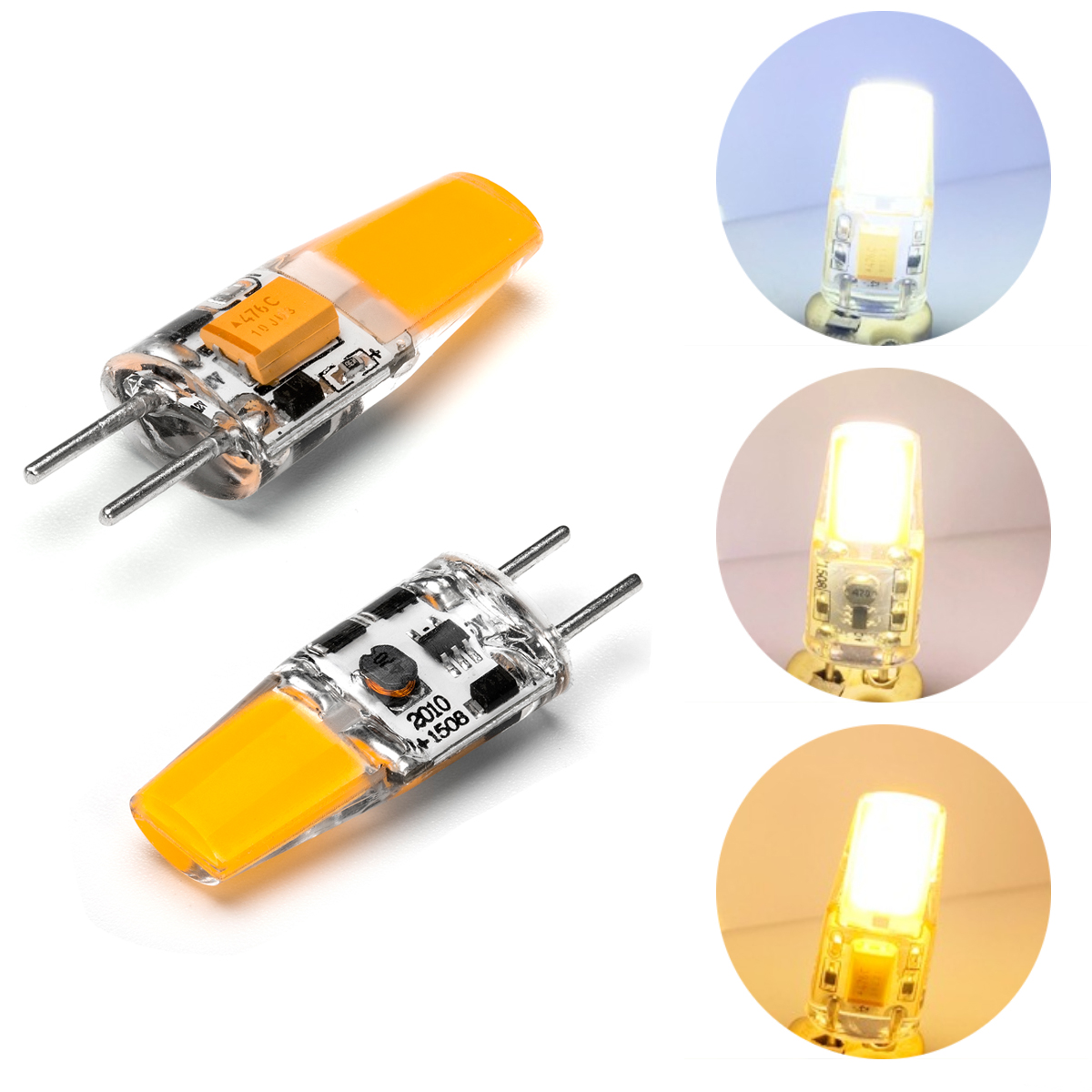 5W Mini GY6.35 LED Silikonowe żarówki kryształowe AC/DC 12V 1508 Bez migotania Zimna ciepła biel Zastępuje żyrandole halogenowe 50W