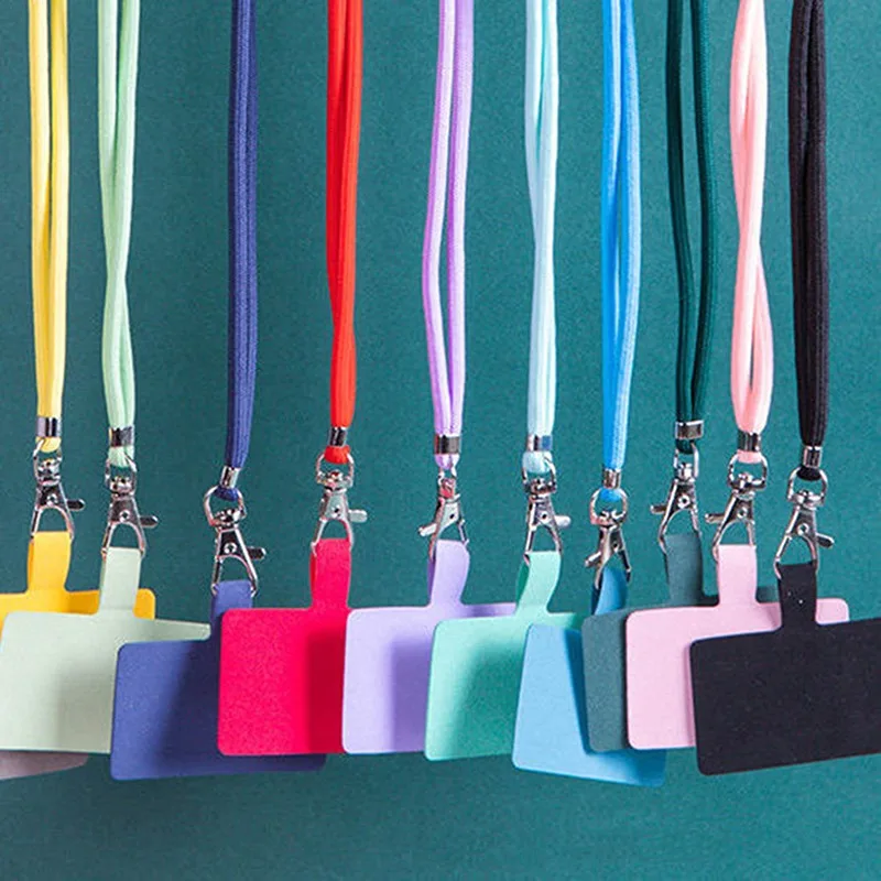 ใหม่ปรับเชือกโทรศัพท์ที่ถอดออกได้สายคล้องคอ Carabiner ใช้งานร่วมกับจี้การ์ดสําหรับโทรศัพท์มือถือ Key Fob สี