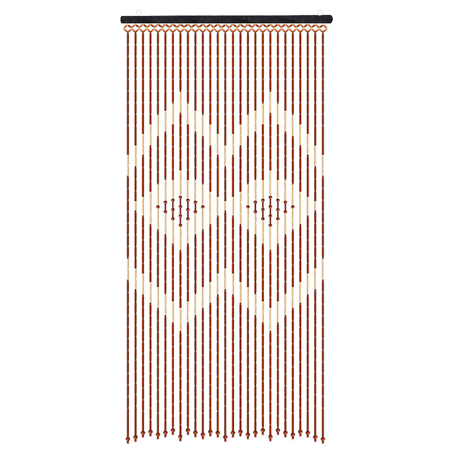 Tür perlen Vorhang, 27 Linien Bambus Holz Tür vorhang 90x175cm, Holz perlen Vorhang mit gezacktem Muster
