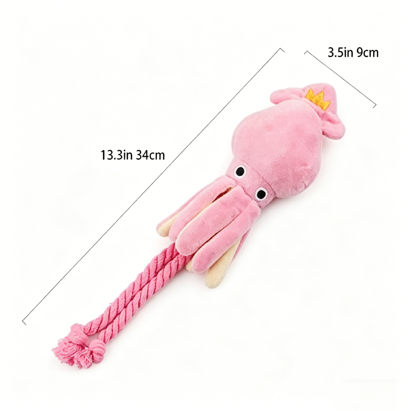 Squeaky Octopus Dog Toy Cotton Rope Interactive Chew Toy Boredom Relief Self Play Pet Toy for Small Puppy Dogs Wholesale