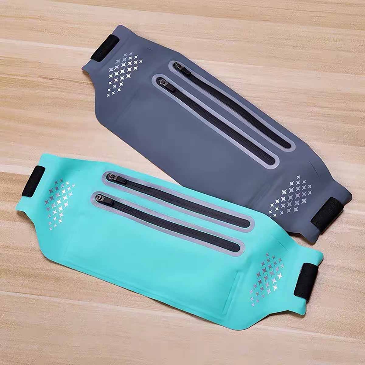 Lycra impermeável close-fitting ultra-fino saco de cintura ao ar livre tensão duplo zíper esportes correndo saco de cintura do telefone móvel