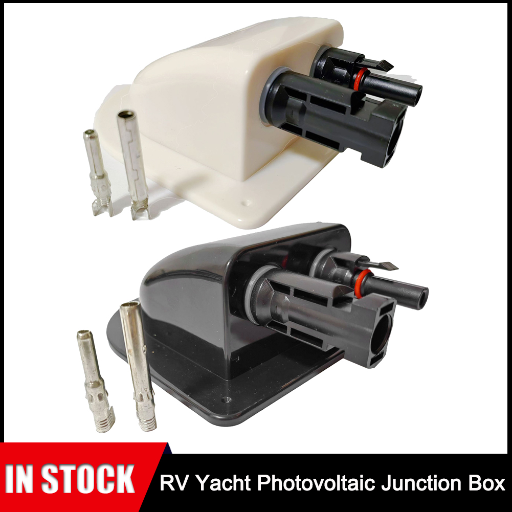 RV Double Wire Entry Gland Box Solar Panel Roof Wire Entry Gland Box Cable Motorhome White Double Hole RV Yacht Car Accessories