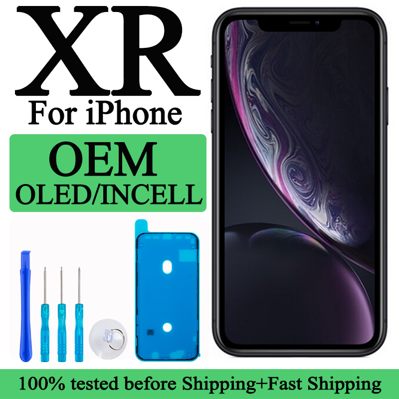 100% протестированный ЖК-дисплей для iPhone XR, замена сенсорного экрана с металлической рамкой, Full HD, прочный, простой в установке, заводской экран