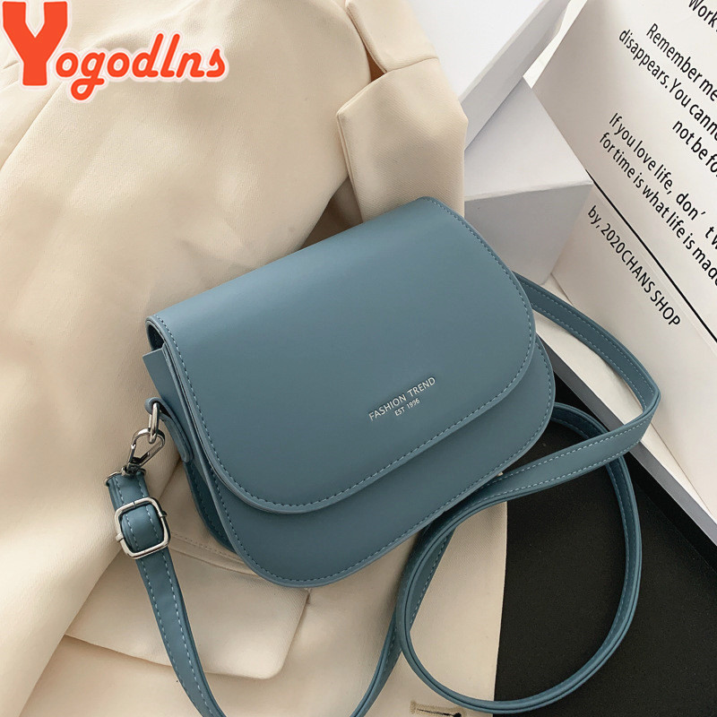 Yogodlns トレンディなサドルショルダーバッグ女性 Pu レザークロスボディバッグシンプルなソリッドカラーのフラップメッセンジャーバッグデザイナーハンドバッグポーチ
