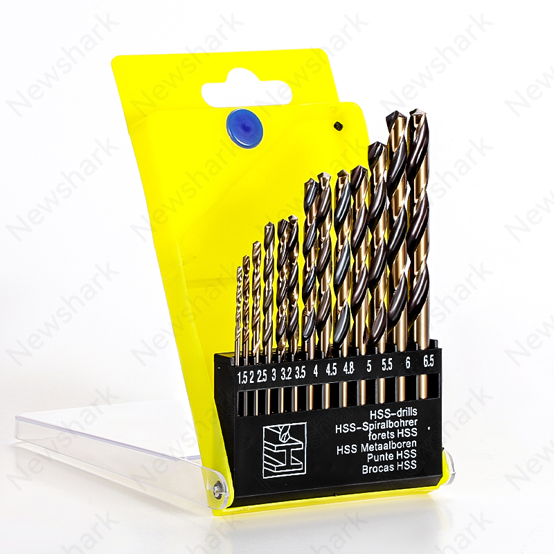 Kit de taladro de acero de alta velocidad M43, juego de 13 piezas, kit de taladro de cambio rápido de impacto para endurecimiento de hierro fundido, metal, madera y plástico