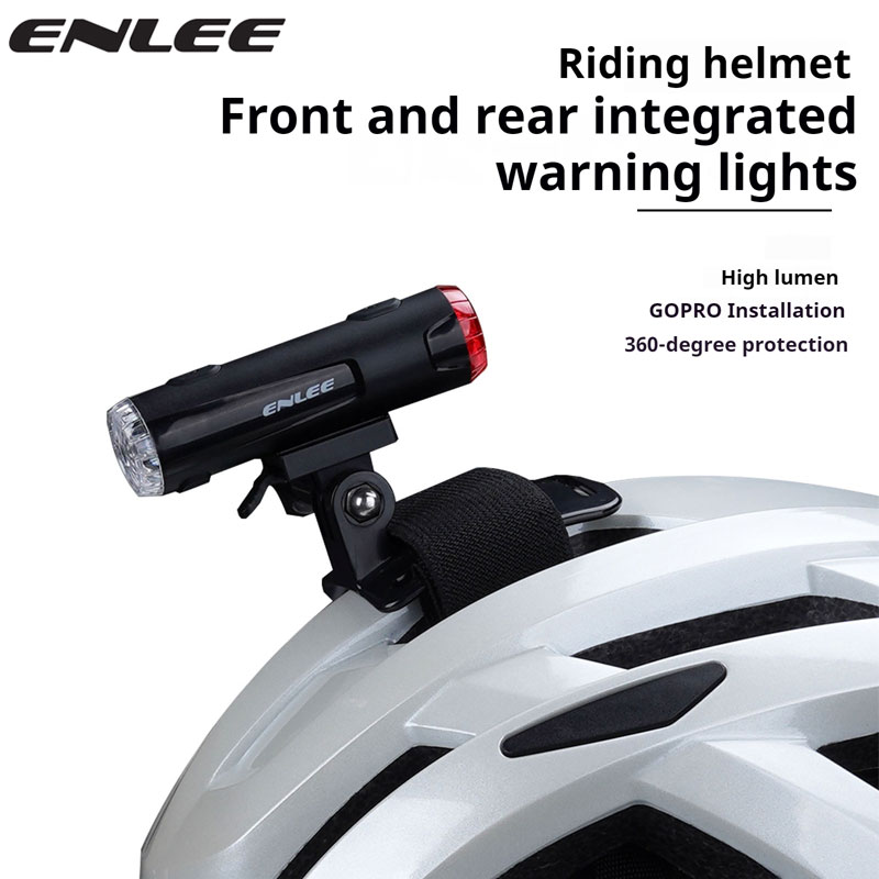 ENLEE ไฟจักรยาน USB ชาร์จกันน้ําจักรยานไฟเตือนความปลอดภัยสําหรับหมวกกันน็อค MTB ไฟท้ายขี่จักรยานไฟท้าย