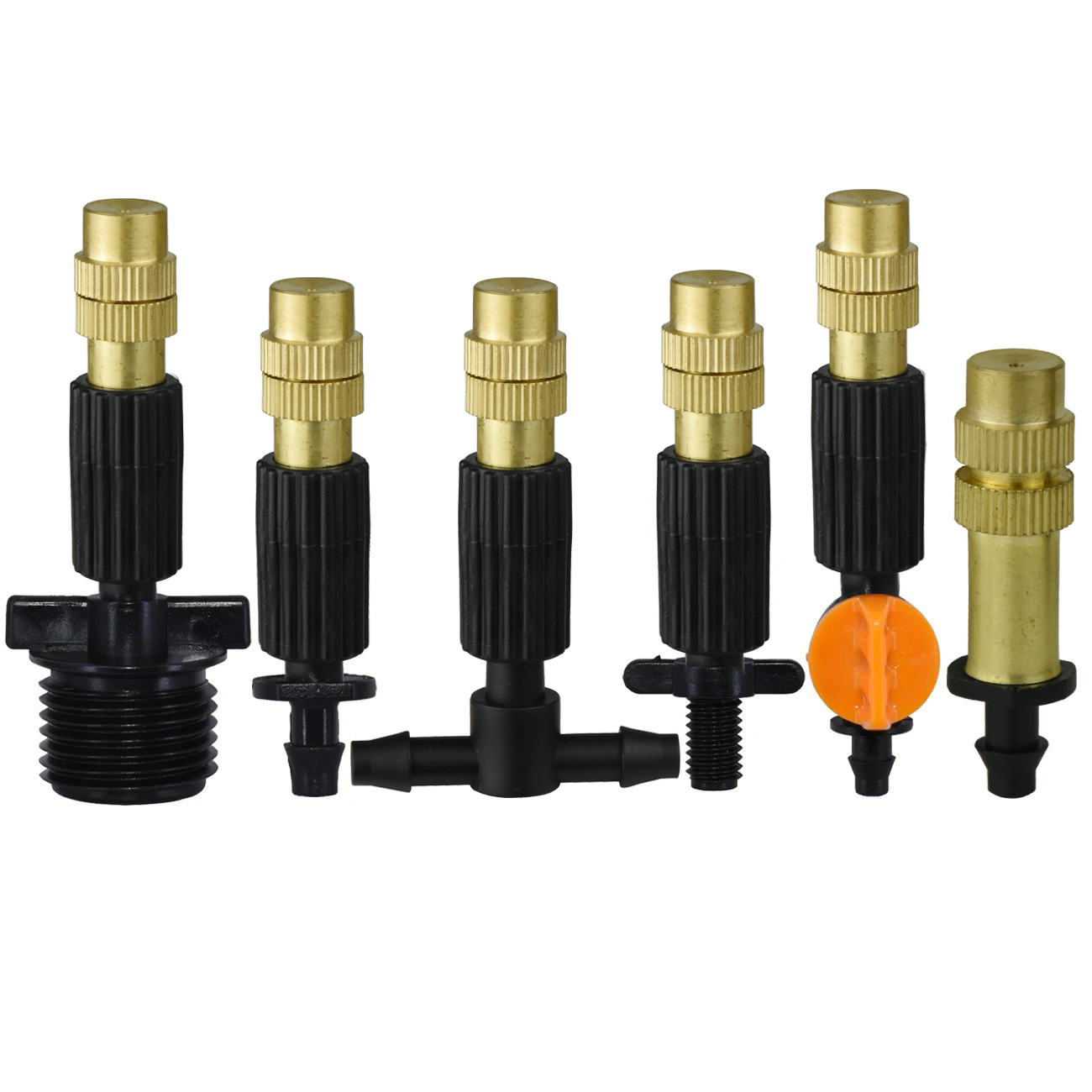 KESLA 10 Stück 6 Arten Mikro-Tropfbewässerung, Beschlagen, Messingdüse, Gartenspray, Kühlsprinkler mit Anschluss, Bewässerungspflanzen