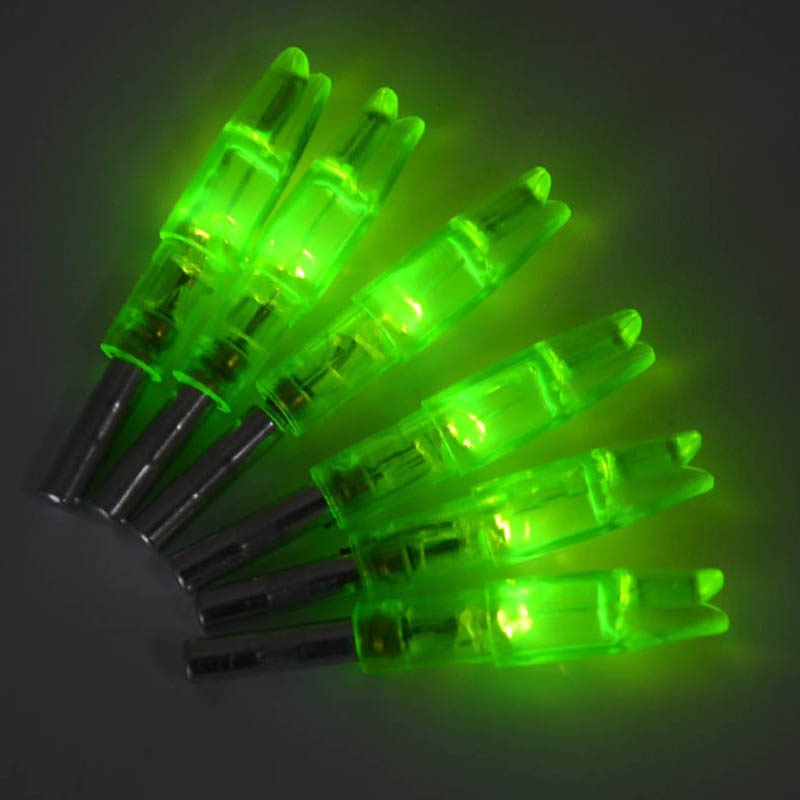 6PCS Verde Ha Condotto Illuminato Nocks Per Freccia Albero ID 6.2 millimetri Tiro Con Arco Da Caccia Tiro Automaticamente Recurvo Balestra Arco Composto nuovo