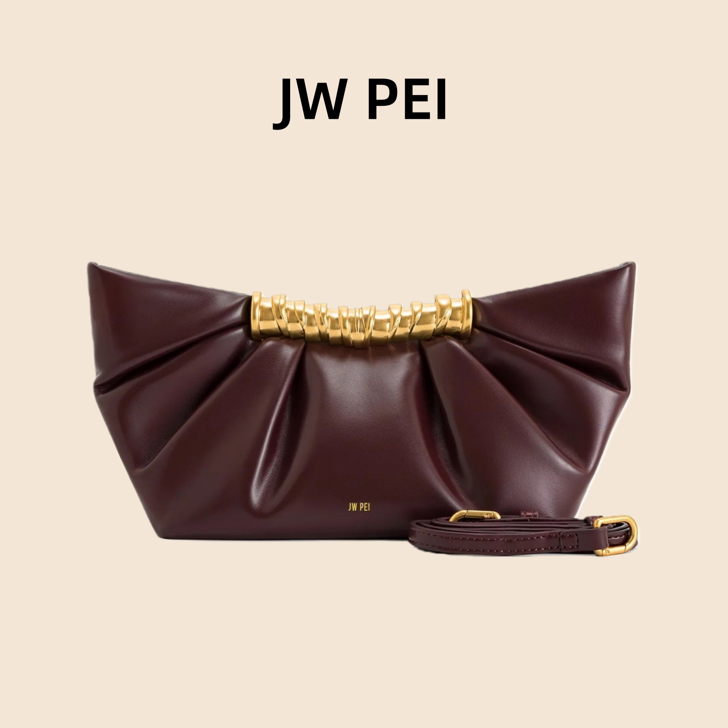 JW PEI Leia Bolso de mano para mujer, bolso de banquete de lujo de cuero suave, se puede cruzar y con hombros