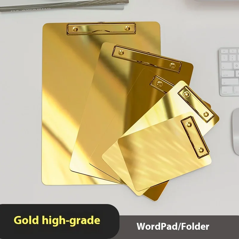 Clip de documentos de acero inoxidable A4B5, Clip de placa dura de Metal, papelería, Bloc de notas, menú de restaurante, soporte de papel para oficina