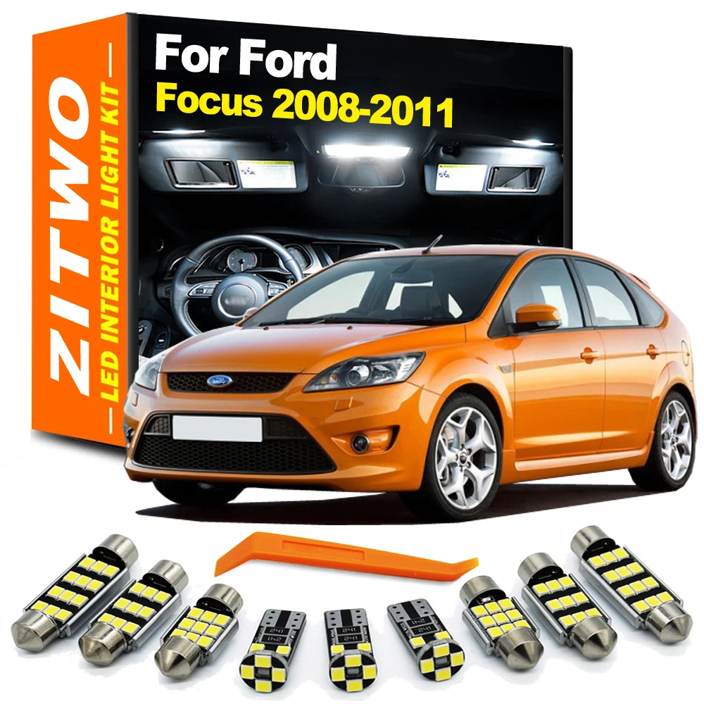комплект внутренней лампы LED для автомобилей ZITWO 14Pcs, применим к Ford Fox MK2 2008 2009 2011 багажник
