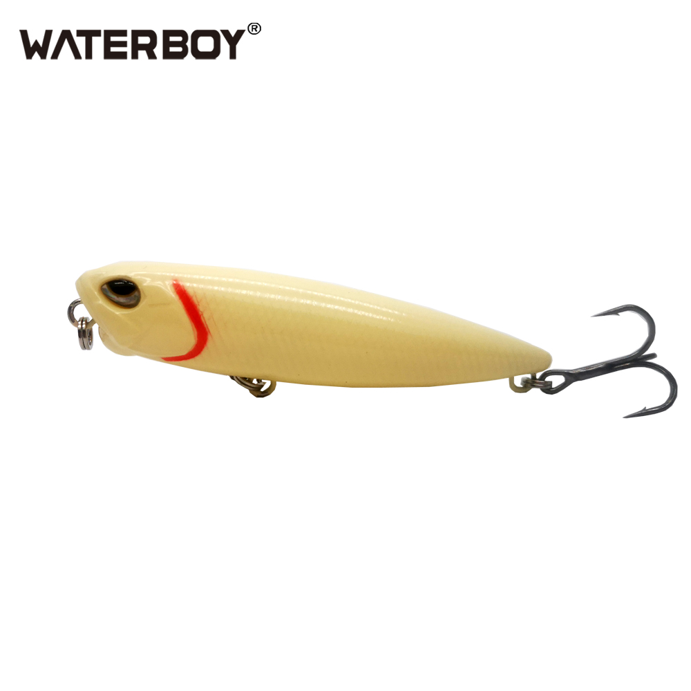 WATERBOYใหม่ดินสอTopwater Lure 6.5ซม./5.5Gลอยเหยื่อHard Whopper Plopperตกปลาดินสอล่อ