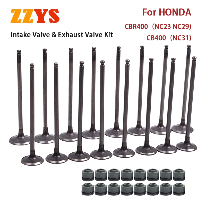 Motorfiets Intake Kleppen Uitlaat Ventiel Kit voor HONDA CBR400 NC23 NC29 CBR23 CB29 CB400 NC31 CB31 CBR CB400 14711-KY2-010