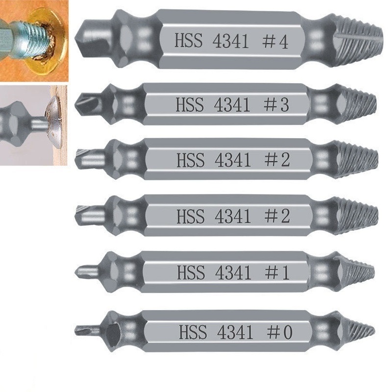 Damaged Screw Extractor Drill Bits Guide Set Broken Speed Out Easy Out Bolt Stud Stripped Screw Remover Tool