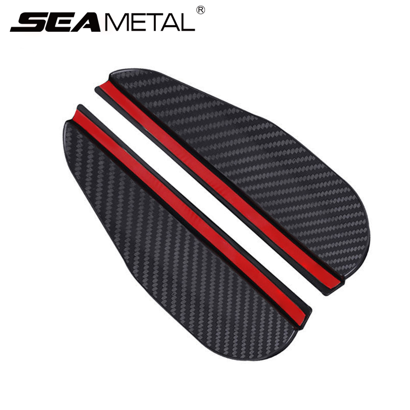 SEAMETAL 2PCS 자동차 백미러 비 눈썹 탄소 섬유 범용 자동차 비 방패 반전 미러 레인 커버 자동차 Accessorie