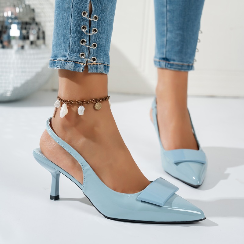 Eleganti Sandali Blu con Tacco Alto e Punta Affusolata per Donna Scarpe Eleganti da Hostess Stile Estivo Scarpe eleganti.