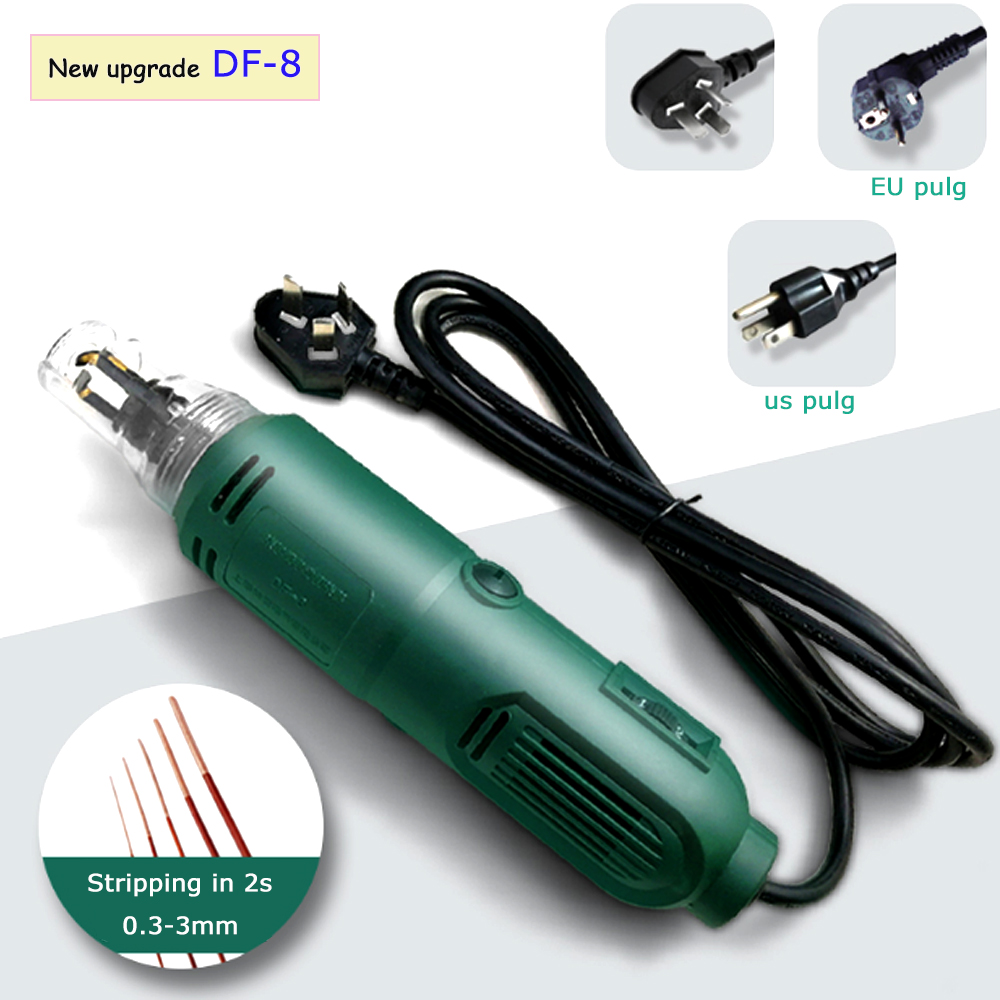 Nuevo escurridor de pintura eléctrico de alambre esmaltado de DF-8, raspador de pintura de mano de 110/220V, pelador de alambre de 0,3-3,0mm, pelador de laca de pulg UE y EE. UU.
