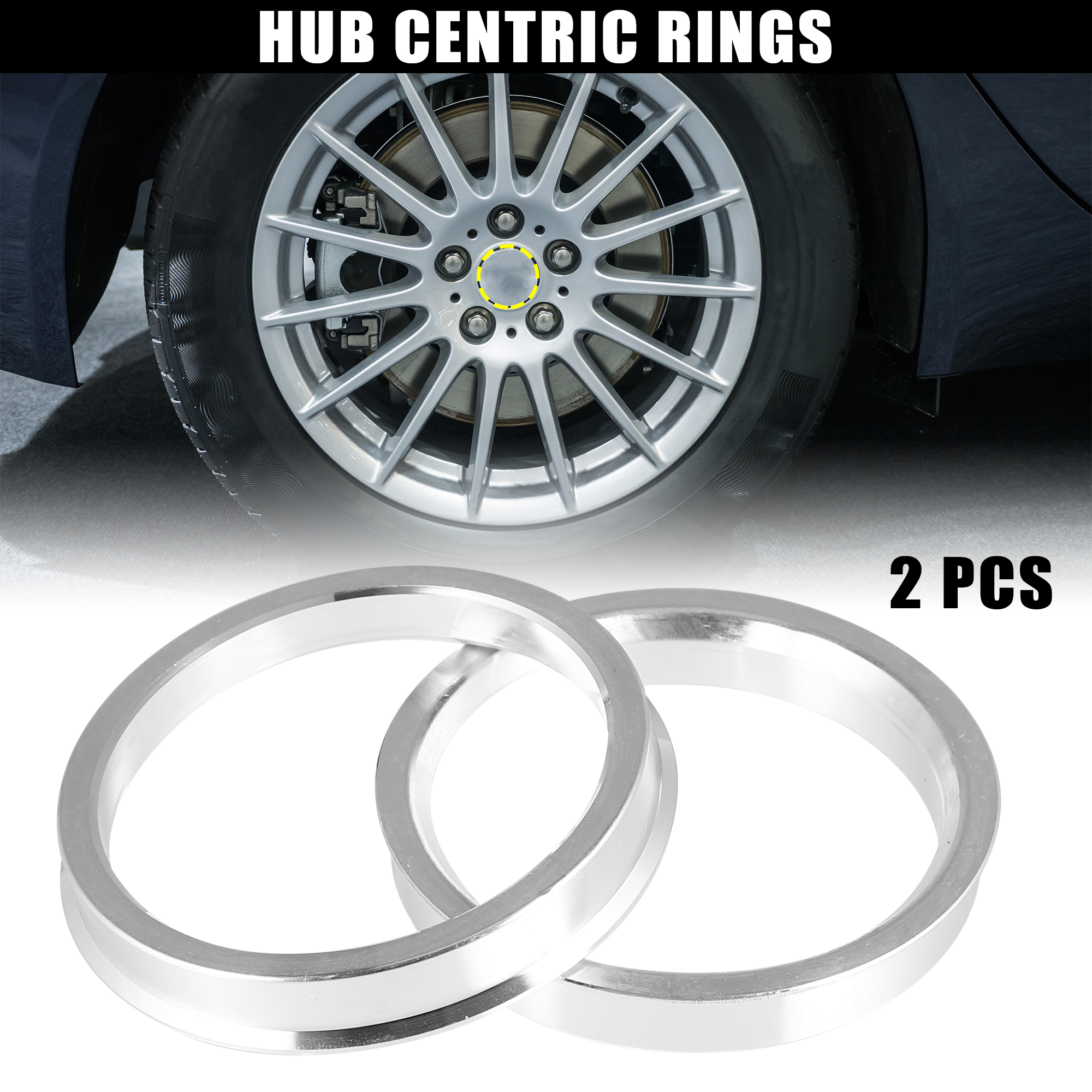 X Autohaux 2pcs OD 60.1 73.1 72.6 มม.57.1 56.1 64.1 มม.อลูมิเนียมรถHub Centricแหวนล้อBore Center Spacer
