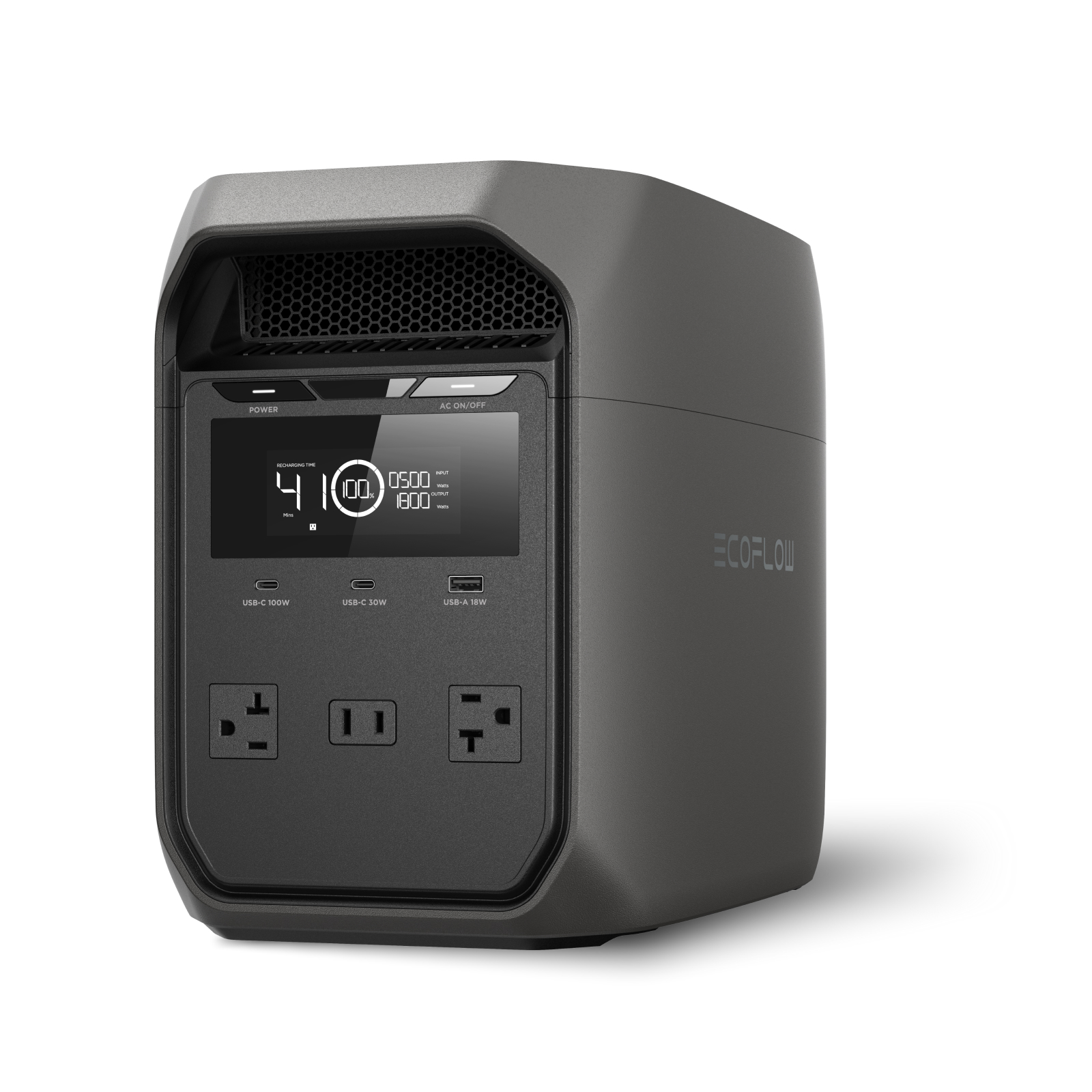 Портативная электростанция ECOFLOW Solar Generator DELTA 3 Classical Dark 1000, 1024 Вт·ч, LiFePO4 аккумулятор, 1800 Вт переменного тока/100 Вт USB