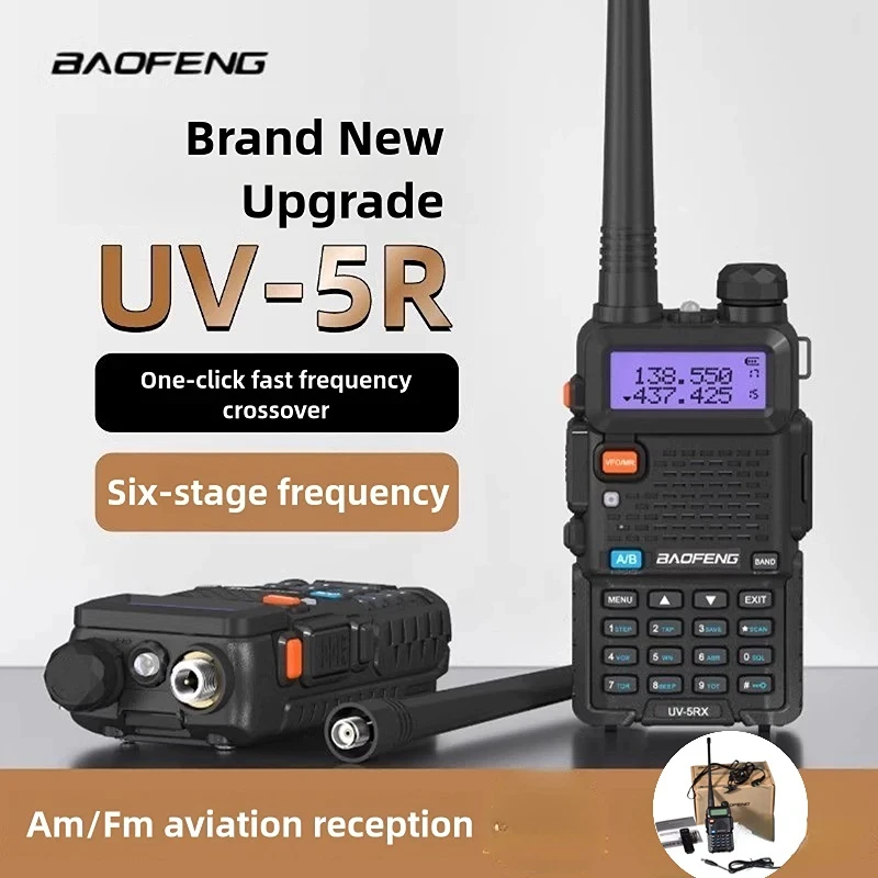 Baofeng UV-5R Wysokiej Mocy Przenośna Radiotelefon CB Dalekiego Zasięgu 5-10km 128 Kanałów Dual Band VHF UHF FM uv5r Radiotelefony Dwukierunkowe do Polowań