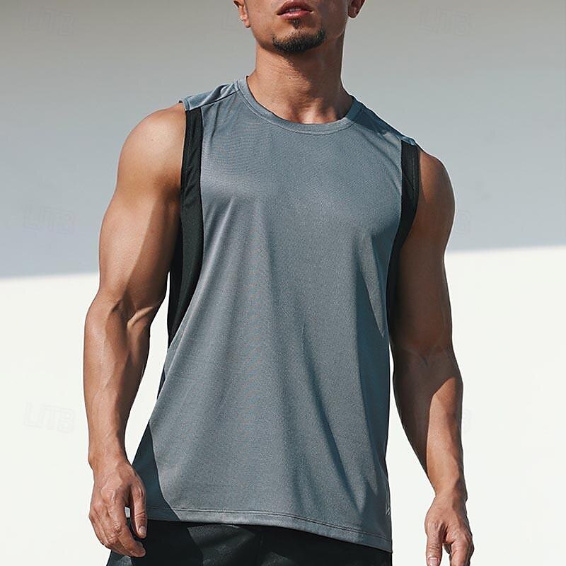 Zomer sneldrogende ademende tanktops voor heren Mode Gym T-shirt Casual comfortabel heren mouwloos shirt Outdoor Run Fitness Vest