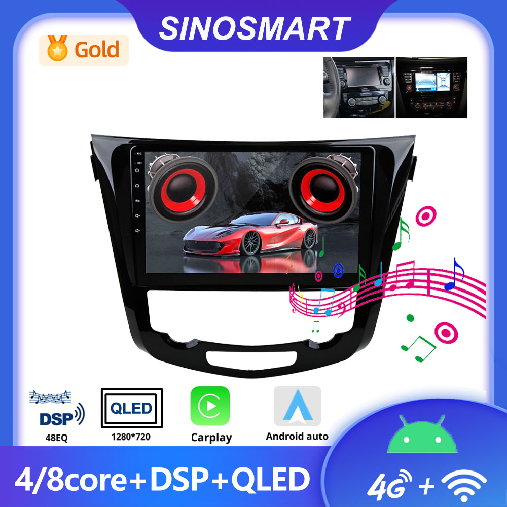 SINOSMART Radio de coche reproductor Android para Nissan Xtrail T32 x-trail Qashqai J11  Rogue Dualis 2013-2019 compatible con OEM BOSE 360