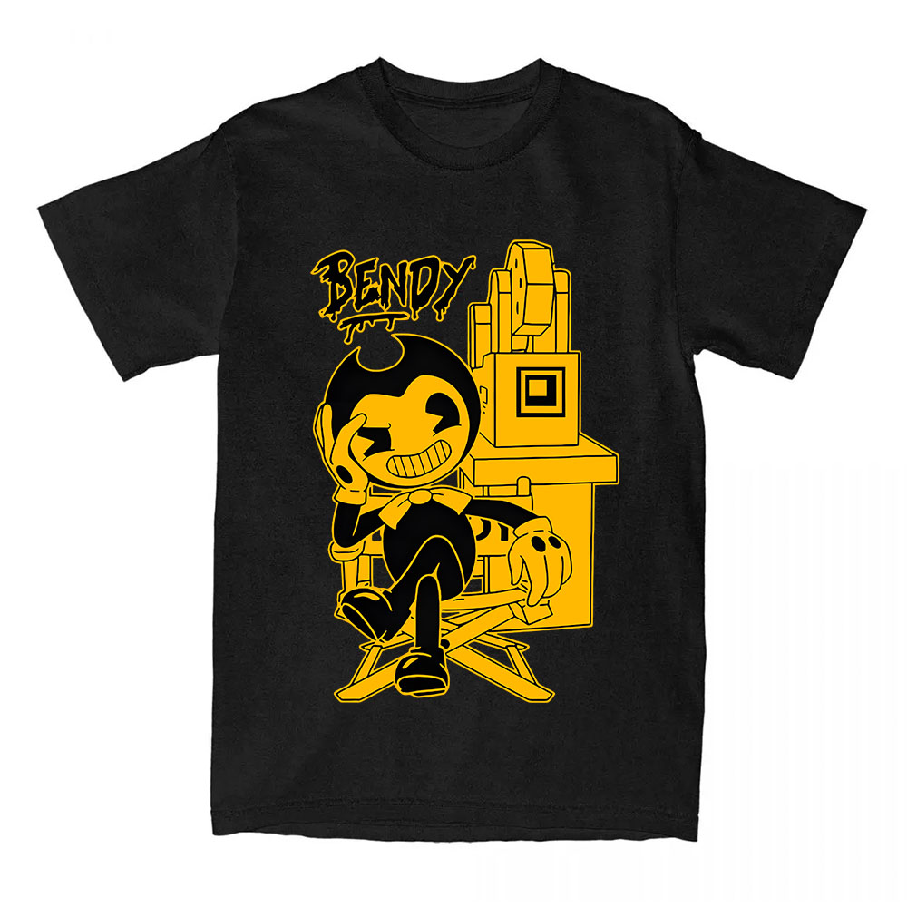 Bendy and The Ink Machine Game Magliette in cotone manica corta O-Collo T-shirt femminile T-shirt con stampa grafica cartoon allentata da donna