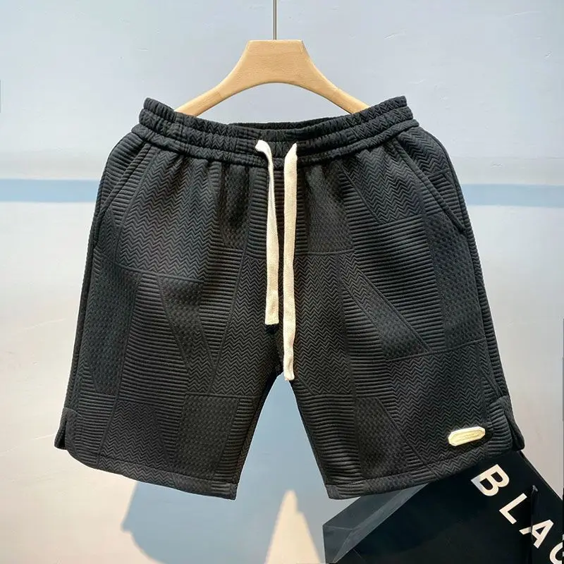 Męskie spodenki 2024 Letnie spodenki do biegania dla mężczyzn Casual Jogging Sportowe krótkie spodnie Wave Pattern Drawstring Loose Gym Sports Shorts