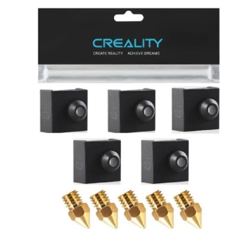 Bicos Oficiais Creality Ender 3/Ender 5 de 0,4mm com meias protetoras, para peças de impressora 3D Ender 3 V2/Ender 3 Pro/Ender 3 Max/CR 10 Series