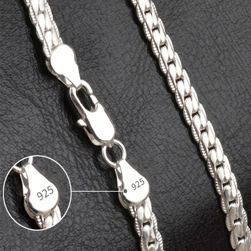 20-60cm 6mm kolor srebrny luksusowy projekt marki szlachetny naszyjnik łańcuszek dla kobiety mężczyźni moda biżuteria zaręczynowa ślubna