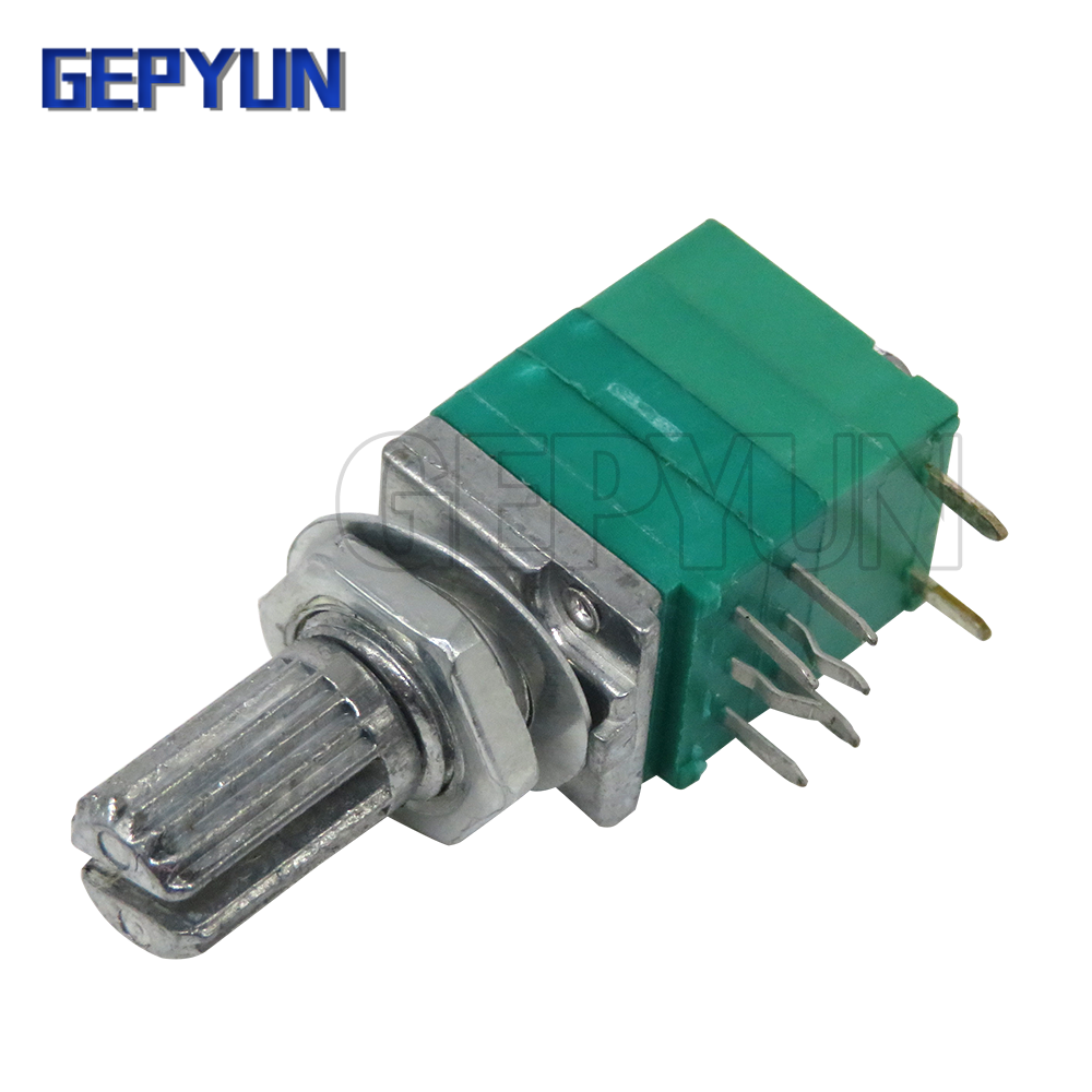 Potentiomètre d'étanchéité, amplificateur avec interrupteur, arbre audio, 15mm, RK097GS 8 broches 10K 50K B10K B50K RK097G, 5 pièces