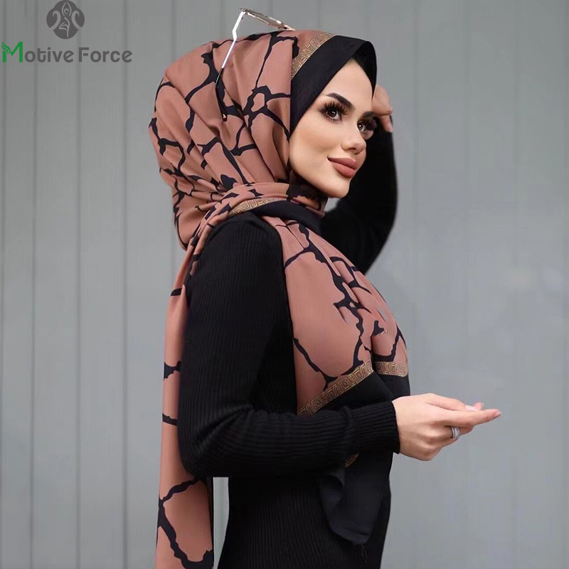 Muzułmański Turban Szyfon Luksusowy Hidżab Abaya Hidżaby Dla Kobiety Abayas Jersey Szalik Islamska Sukienka Kobiety Turbany Długi Chusta na głowę