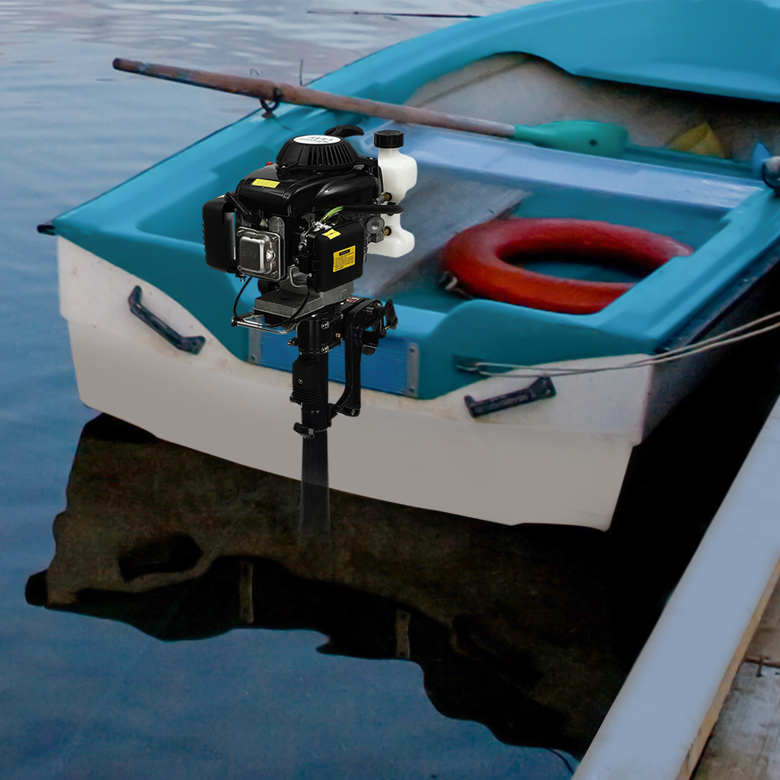 Moteur hors-bord 4 temps 3 HP pour bateau de pêche, refroidissement du vent